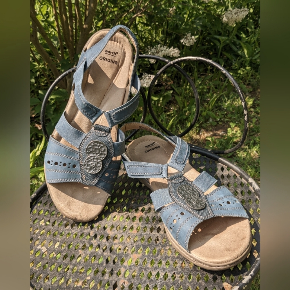 Earth Origins Moroccan Blue Leather Sandals
